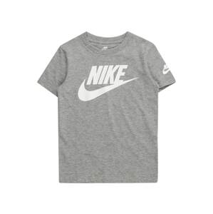 Nike Sportswear Tričko 'FUTURA EVERGREEN'  sivá melírovaná / biela