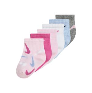 Nike Sportswear Ponožky 'SWOOSHFETTI'  svetlomodrá / sivá / ružová / biela