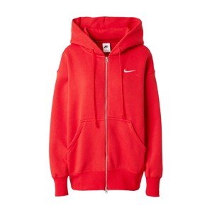 Nike Sportswear Tepláková bunda 'PHNX FLC'  červená / šedobiela