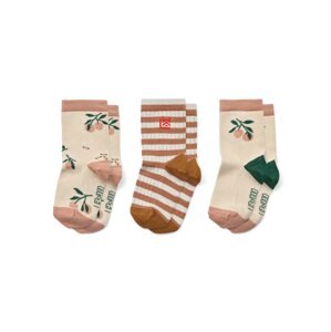 Liewood Ponožky 'Silas'  béžová / zelená / broskyňová / červená