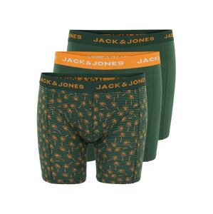 Jack & Jones Plus Boxerky  tmavozelená / oranžová / biela