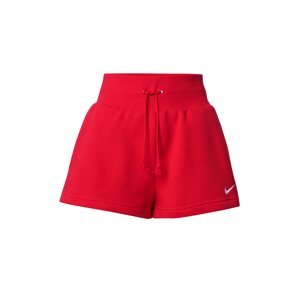 Nike Sportswear Nohavice 'Phoenix Fleece'  červená / biela
