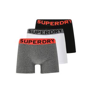 Superdry Boxerky  sivá melírovaná / červená / čierna / biela