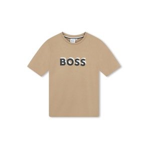 BOSS Kidswear Tričko  farba ťavej srsti / čierna / biela