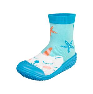 PLAYSHOES Plážové / kúpacie topánky 'Einhornmeerkatze'  svetlomodrá / mätová / oranžová / biela