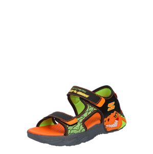 SKECHERS Otvorená obuv 'CREATURE-SPLASH'  svetlozelená / oranžová / čierna / biela