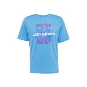 JACK & JONES Tričko 'FLORALS'  modrá / fialová / biela
