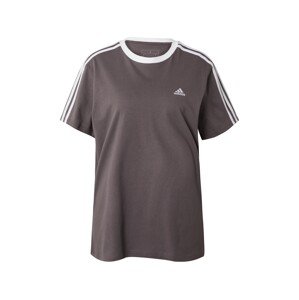 ADIDAS SPORTSWEAR Funkčné tričko 'Essentials'  hnedá melírovaná / biela