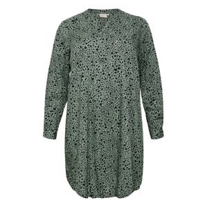 KAFFE CURVE Košeľové šaty 'Milana'  smaragdová / čierna