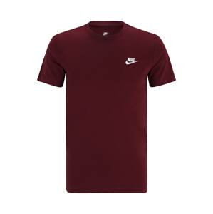 Nike Sportswear Tričko 'Club'  vínovo červená / šedobiela