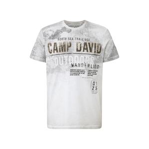 CAMP DAVID Tričko  sivá / svetlosivá / olivová