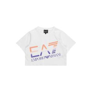 EA7 Emporio Armani Tričko  modrá / oranžová / biela