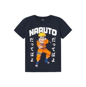 NAME IT Tričko 'Macar Naruto'  námornícka modrá / zafírová / oranžová / biela