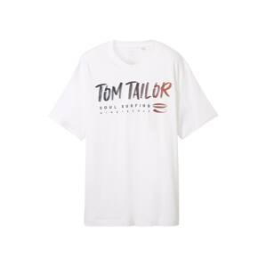 TOM TAILOR Men + Tričko  hrdzavohnedá / čierna / biela
