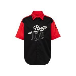 HUGO Red Košeľa 'Escar'  červená / čierna / biela
