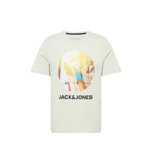 JACK & JONES Tričko 'NAVIN'  svetlobéžová / svetložltá / pastelovo zelená / čierna