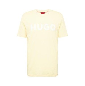 HUGO Red Tričko 'Dulivio'  pastelovo žltá / biela