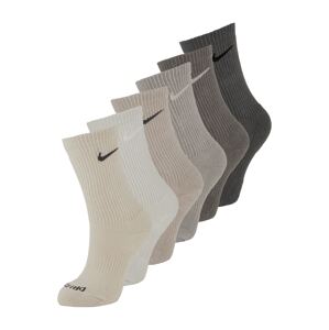 NIKE Športové ponožky  béžová / farby bahna / svetlosivá / tmavosivá