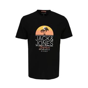 Jack & Jones Plus Tričko 'CASEY'  žltá / koralová / čierna / biela