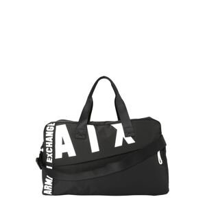 ARMANI EXCHANGE Cestovná taška  čierna / biela
