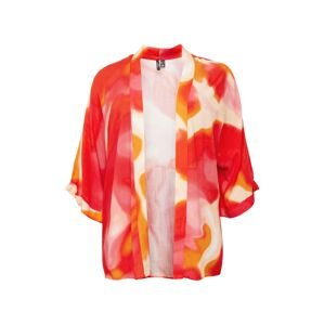 Vero Moda Curve Kimono 'JADE'  oranžová / jasne červená / pastelovo červená / biela ako vlna
