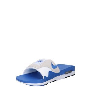 Nike Sportswear Šľapky 'AIR MAX 1'  béžová / kráľovská modrá / biela