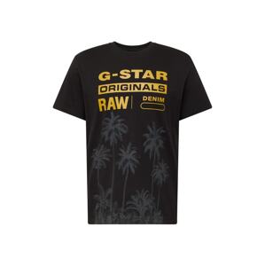 G-Star RAW Tričko 'Palm'  žltá / antracitová / čierna