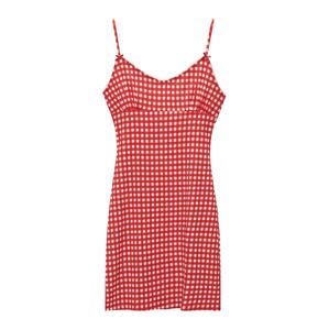 Pull&Bear Letné šaty  červená / biela
