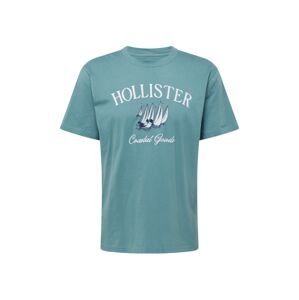 HOLLISTER Tričko 'COASTAL'  námornícka modrá / modrozelená / biela