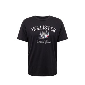 HOLLISTER Tričko 'COASTAL'  svetlomodrá / svetlosivá / čierna / biela