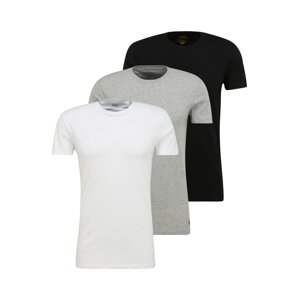 Polo Ralph Lauren Tričko 'Spring Start'  sivá melírovaná / čierna / biela