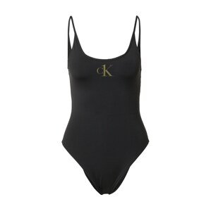 Calvin Klein Swimwear Jednodielne plavky  kaki / čierna