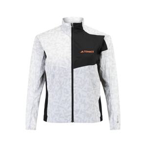 ADIDAS TERREX Športová bunda 'TRAIL'  svetlosivá / svetlooranžová / čierna / biela