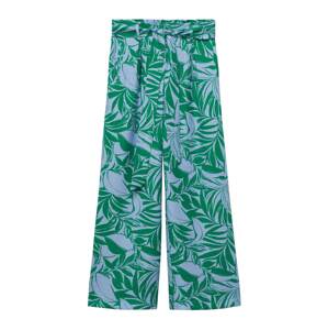 MANGO Plisované nohavice 'Twist'  svetlomodrá / zelená