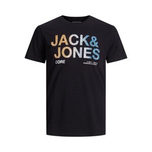 JACK & JONES Tričko  modrá / oranžová / čierna / biela