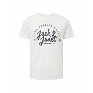 JACK & JONES Tričko 'KIMBEL'  tmavomodrá / biela