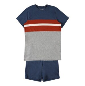 SCHIESSER Pyžamo  námornícka modrá / sivá / červená / biela