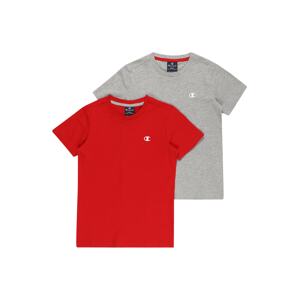 Champion Authentic Athletic Apparel Tričko  sivá melírovaná / ohnivo červená / biela