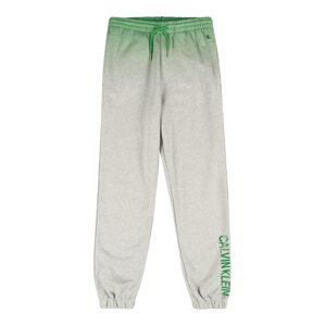 Calvin Klein Jeans Nohavice  sivá / zelená