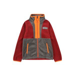 COLUMBIA Funkčná flisová bunda  tmavosivá / oranžová / tmavočervená