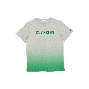 Calvin Klein Jeans Tričko  sivá melírovaná / zelená