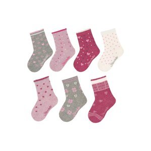 STERNTALER Ponožky  krémová / sivá melírovaná / petrolejová / pitaya / svetloružová