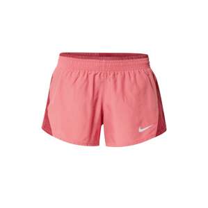 NIKE Športové nohavice  rosé / merlotová / biela