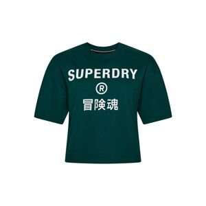 Superdry Funkčné tričko 'Code Core Sport'  jedľová / biela