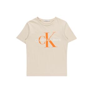 Calvin Klein Jeans Tričko  oranžová / biela / vaječná škrupina