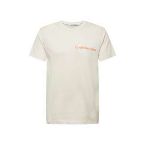 Calvin Klein Jeans Tričko  krémová / tmavooranžová / biela
