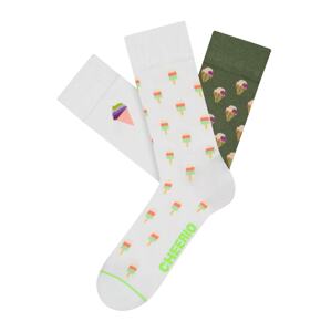 CHEERIO* Ponožky 'Ice Ice Baby'  zelená / zmiešané farby / biela