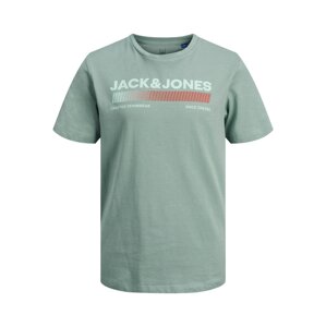 Jack & Jones Junior Tričko 'Raymond'  sivá / mätová / červená