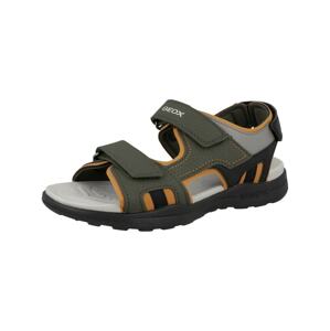GEOX Sandále 'Vaniett'  sivá / tmavozelená / oranžová / čierna