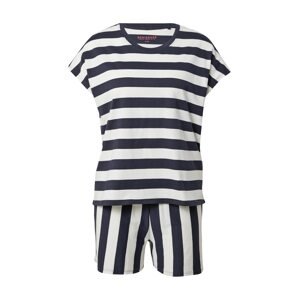 SCHIESSER Pyžamo 'Just Stripes'  námornícka modrá / biela